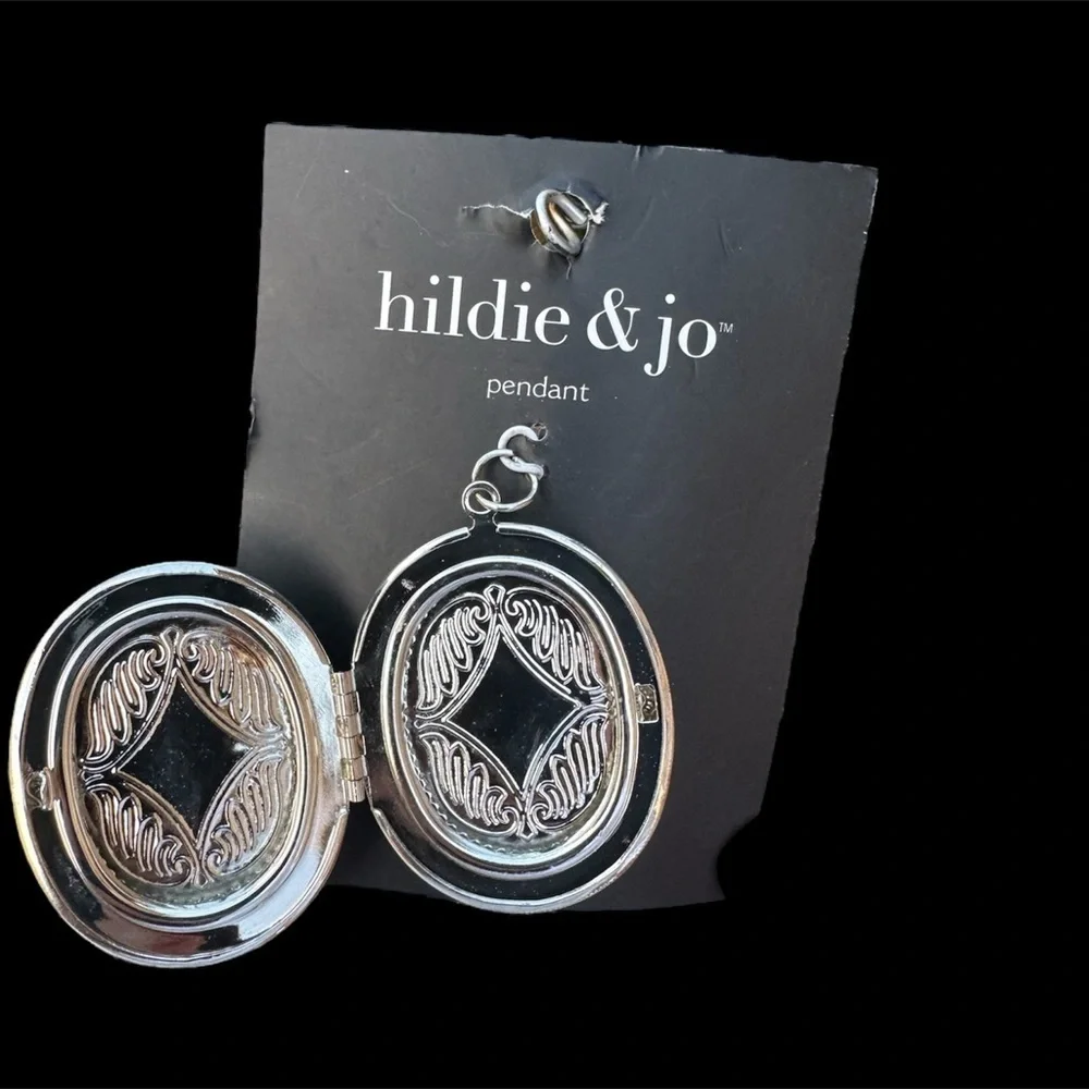 Hilde & Jo Silver and Glass Locket Pendant, Vintage Inspired Design, New